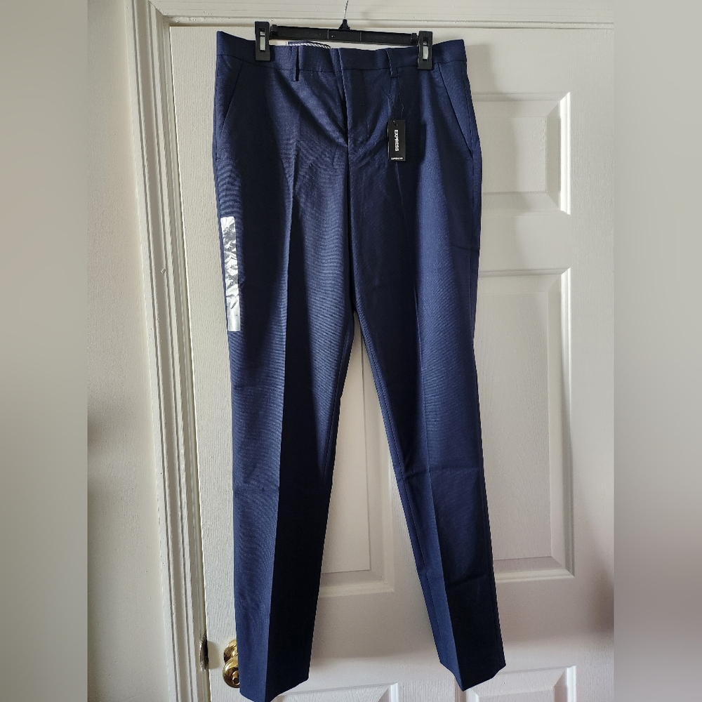 NWT Express Men's Navy Dress Pants - Slim Tailored